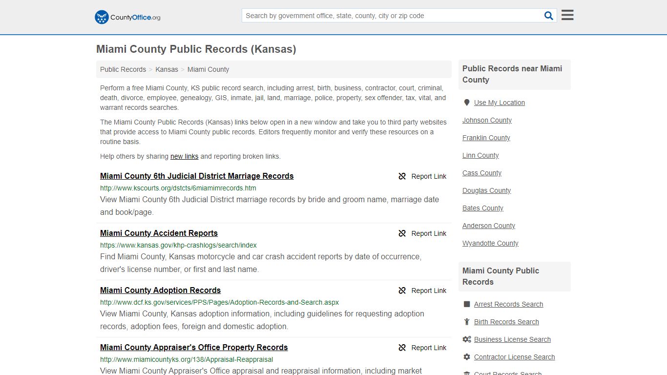 Public Records - Miami County, KS (Business, Criminal, GIS ...