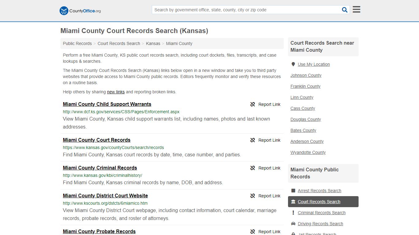 Court Records Search - Miami County, KS (Adoptions ...